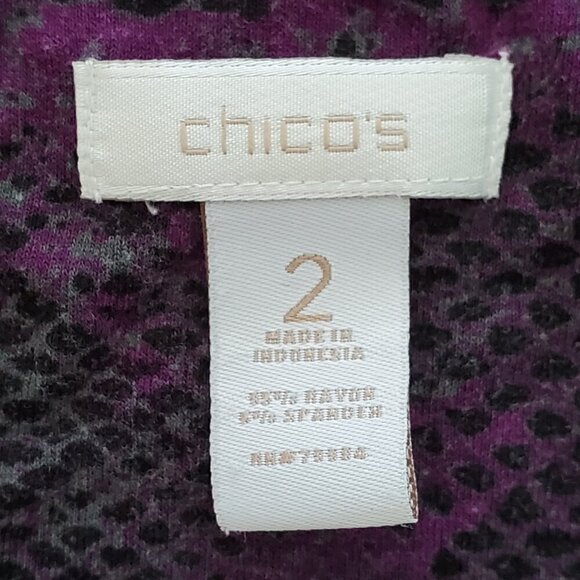 Chico’s Multicolor Animal Print Scoop Neck 3/4 Sleeve Tee-shirt Size L (2) - Picture 8 of 15